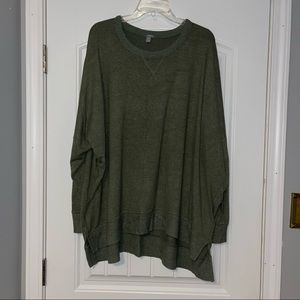Army Green Plush Aerie Crewneck